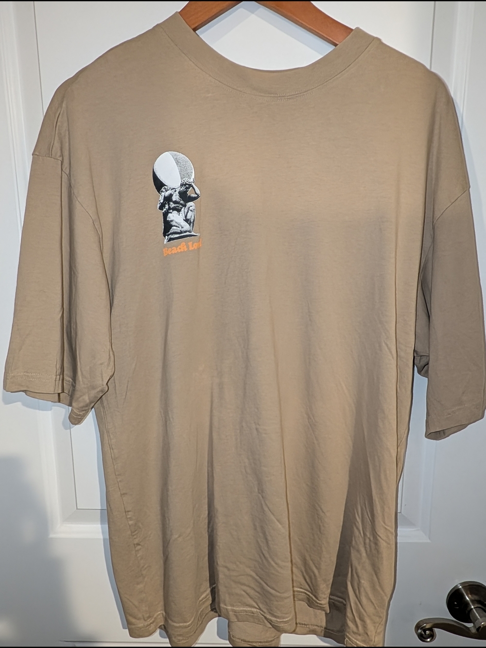 Men's Beige Graphic T-Shirt - Unbranded